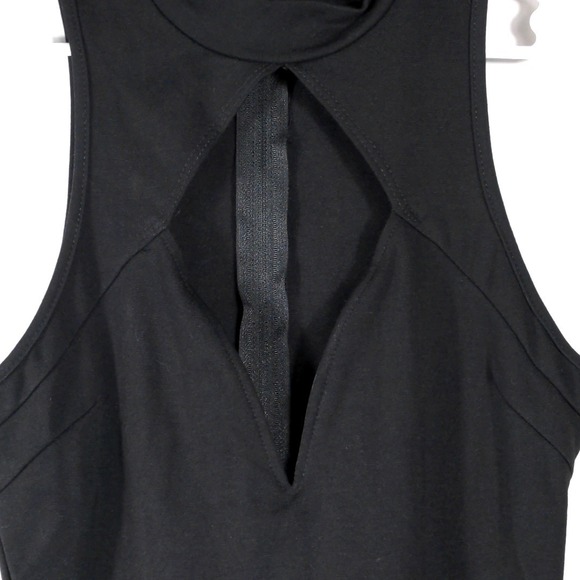 Charlotte Russe Womens XS Bodycon Dress Rayon Blend Black Cutout Mock Neck Club - Picture 7 of 9